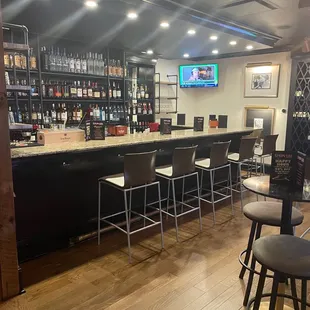 the bar area of a restaurant