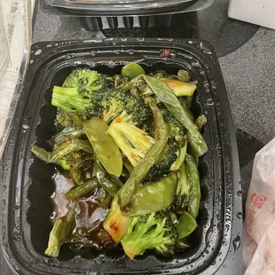 Broccoli Snow Peas and String Beans in Garlic Sauce