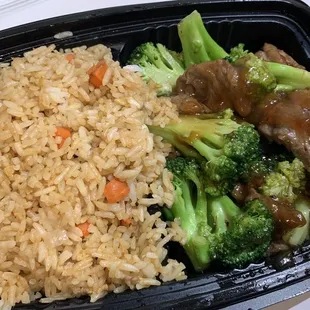 Beef with Fresh Broccoli..look at the sauce coated on top of the beef, ugh!