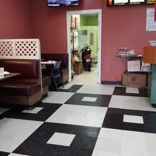 Why is there a scooter in this restaurant?!