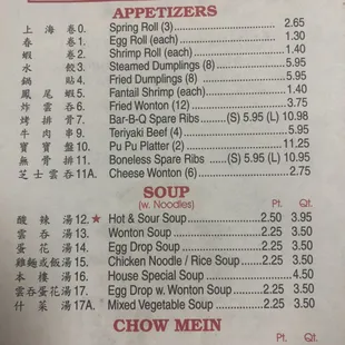 menu