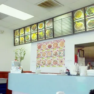 the counter and menu