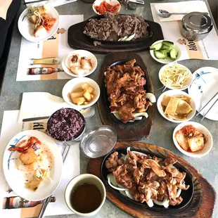 a table full of food