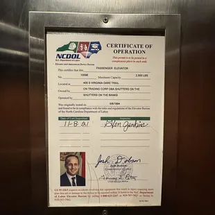 Elevator is questionable