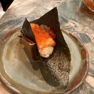 Salmon and ikura appetizer