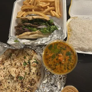 a variety of food items