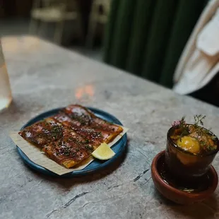 a plate of food on a table