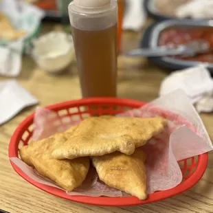 Complimentary sopapilla with honey