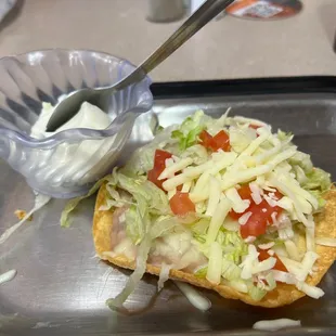 Bean tostada- light and just right.