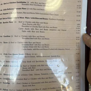 Current menu with fair prices