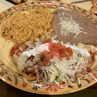 Chicken Chimichanga with Rice &amp; Beans