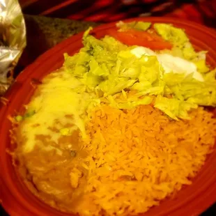 Beans and rice with my wife's fajitas