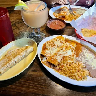 Burrito, Enchiladas, quesadillas