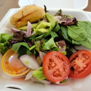 Half size avocado salad