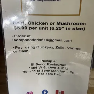 How to preorder Empanadas