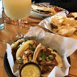 Steak, fish, and lengua tacos - Mexican Style