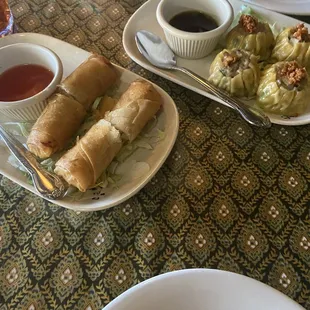 Spring Rolls and Steamed Dumpling