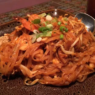 Pad Thai... Basically brown sugar and overcooked rice noodles