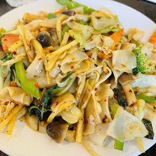 Spicy basil vegetable stir fry (#34). Delicious!!