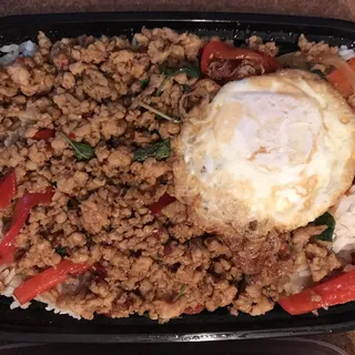 Chicken Mint Leaves over Rice