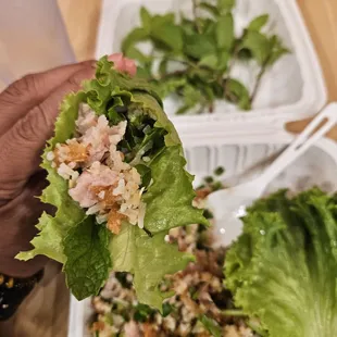 The only way to eat it.  Fill it up and add mint. So refreshing.