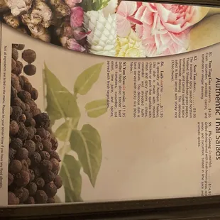 a picture of a menu for a restaurant
