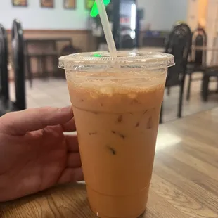 Thai tea. I already shook it before i took the photo