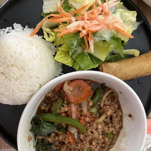 Mint (basil) with steamed rice (lunch menu)
