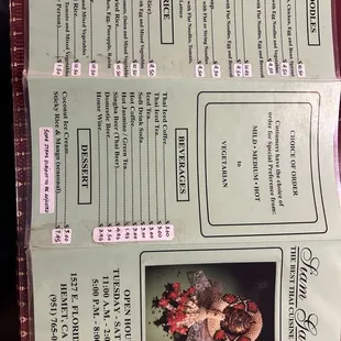 Updated menus