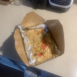 Pineapple fried rice.