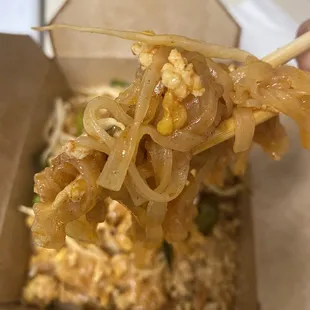 Pad Thai w ground chicken take out noodle excellence