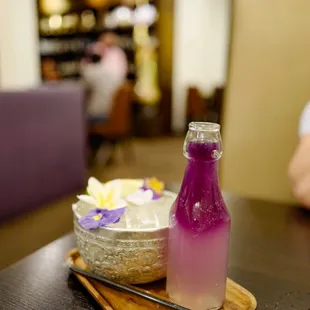 Butterfly pea flower lemonade.