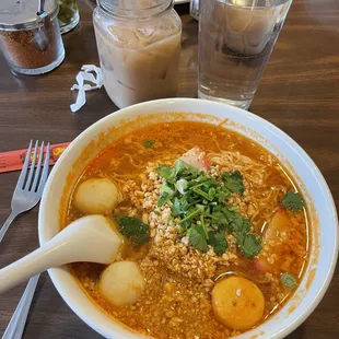 If I am ever on death row I am ordering this soup- Tom Yum Egg Noodle Soup