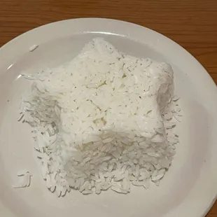 Star shaped white rice