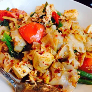 Drunken noodle with fresh tofu - $11.50