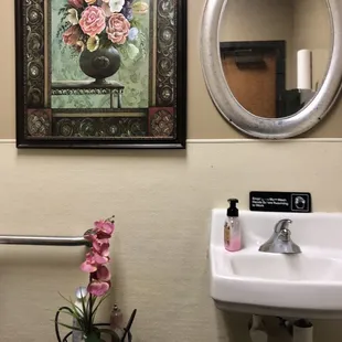 Really clean and sanitized bathroom.