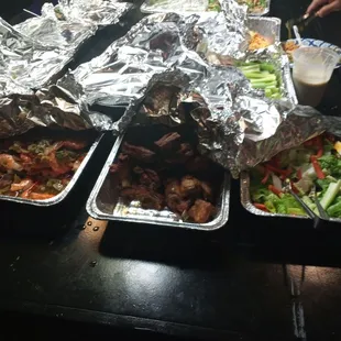 Veggy salad,spare ribs