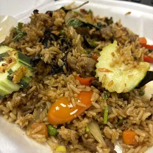 Thai basil fried rice w beef