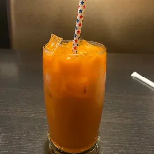 Thai tea! Cute straw (paper straw :) )