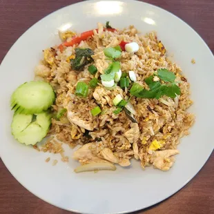 L10, Basil Fried Rice with Chicken, $8.95. Lunch portion.