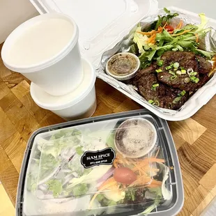 Carry out order - Siam Steak, Thai Chicken Salad (Larb) + 2 jasmine rice - ALWAYS EXPERTLY PACKAGED FOR CARRY OUT