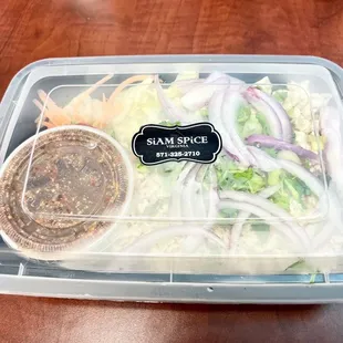 Thai Chicken Salad (Larb) - ordered it to go - $8 - get the spicy dressing on the side - AMAZINGLY DELICIOUS!