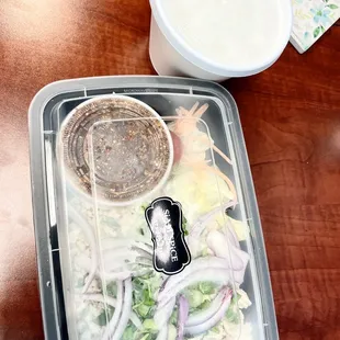 Thai Chicken Salad (Larb) - ordered it to go - $8 - added a side of rice - get the spicy dressing on the side - AMAZINGLY DELICIOUS!