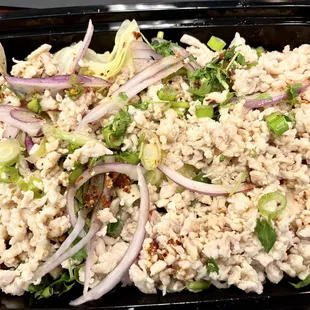 Thai Chicken Salad (Larb) - ordered it to go - $8 - get the spicy dressing on the side - AMAZINGLY DELICIOUS!