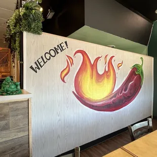 Hand painted mural done by a customer