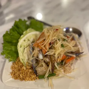 a plate of food on a table