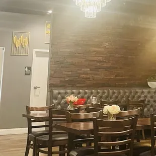 the dining room and kitchen