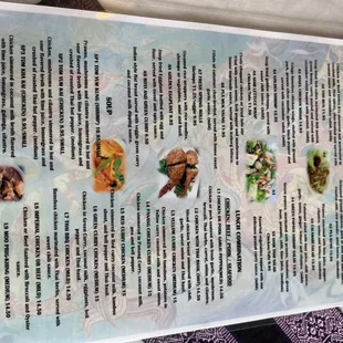 Lunch menu second side