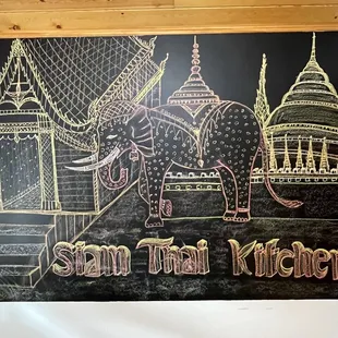 Original chalk art work in front entrance