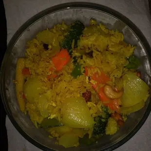 Veggie Pineapple fried rice. Very tasty!